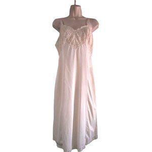 Vintage Wonder Maid Non Cling Full Slip Ivory Lined Lace Trim Sz 36  USA Made